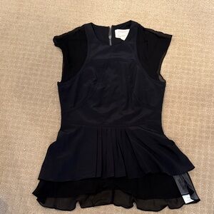 Black Sleeveless Women's Peplum Top